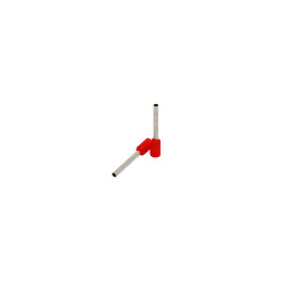 Izoliuota galinė įvorė 1mm2/12mm, raudona, 100 vnt