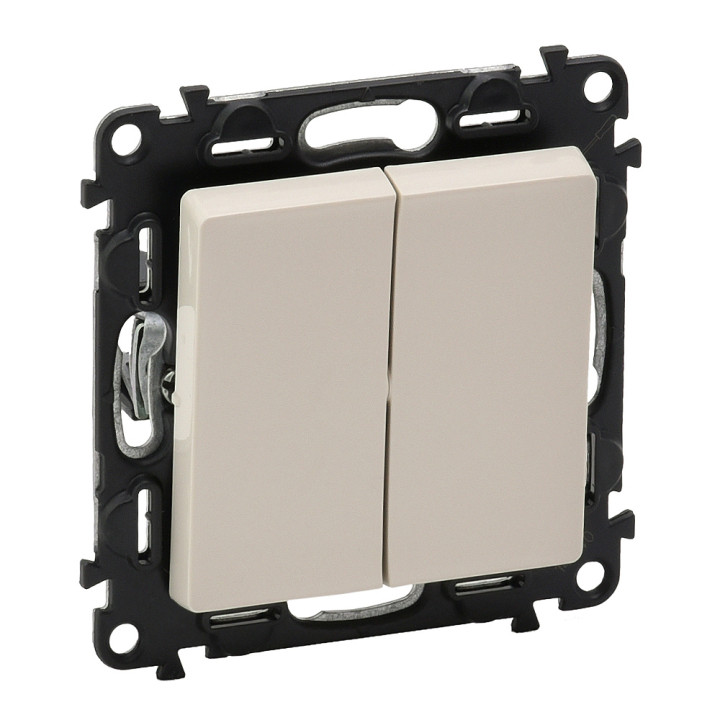 2-gang two-way switch Valena Life - 10 AX - 250 V - with cover plate - ivory