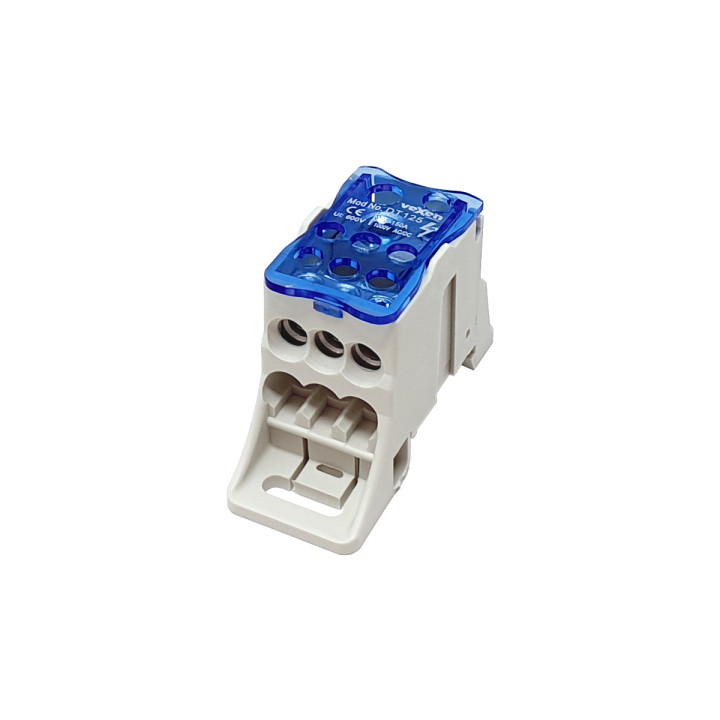 DT125 paskirstymo blokas 125A į 1x35mm2; išeina 6x16mm2