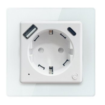 Vieda iekstelpu ligzda Nexa bez tapas, Immax NEO, F tips, 1xUSB, 1xUSB C, PD 20W, WiFi