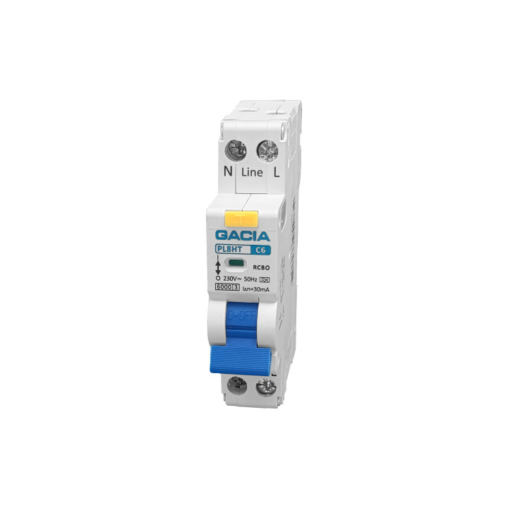 PL8HT 1P+N C06 30mA A type 6KA residual and overcurrent protection 1M