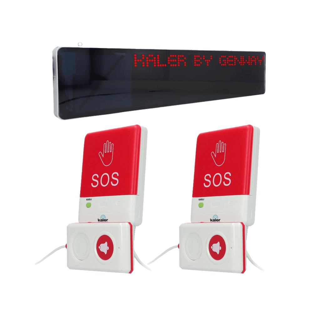 Kaler 2x mygtukas + dvipusis LED ekranas Ilgo nuotolio sistema iki 500 m