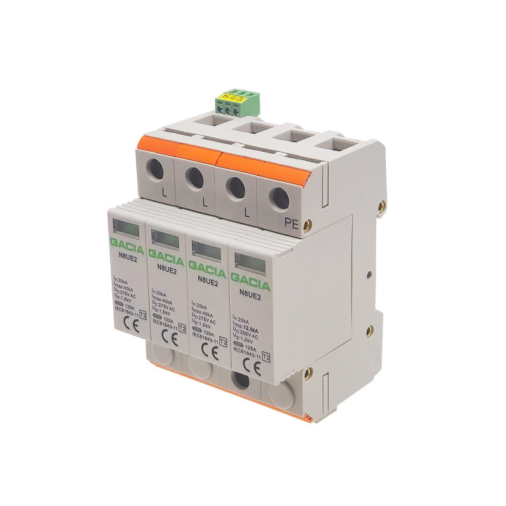 N8UE-2 40 275V 3PN R 40kA, C tyypin ylijännitesuoja hälytyskoskettimella 1NO