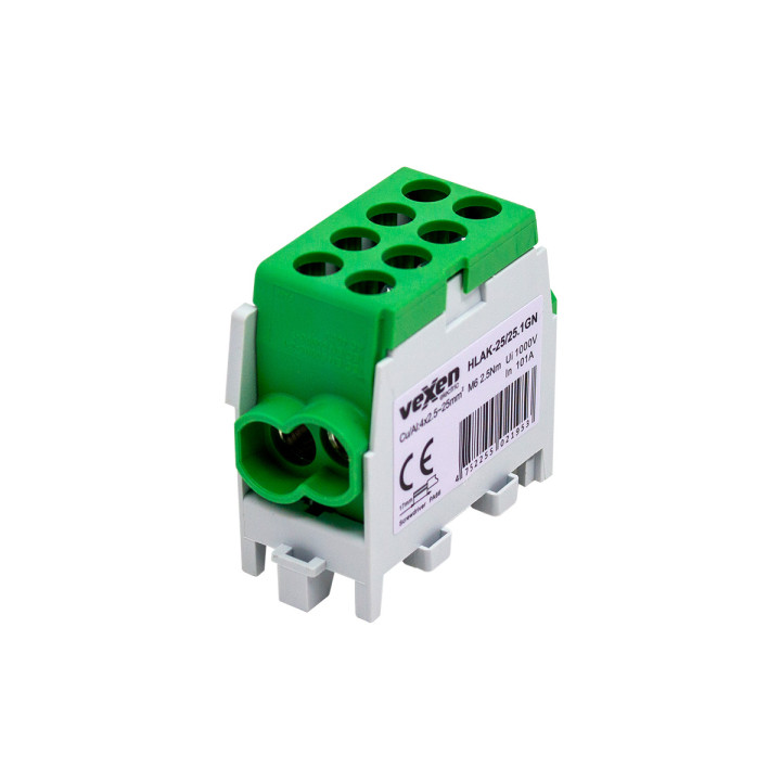 HLAK terminalas Al/CU 2x25-2x25mm - žalias