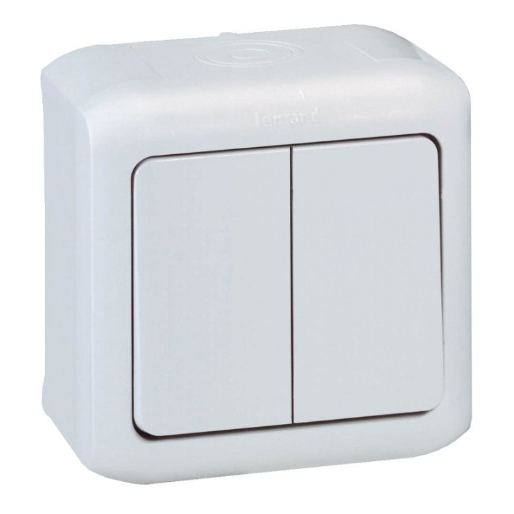 2 gang two-way switch Forix - surface mounting - 10 AX - 250 V - grey