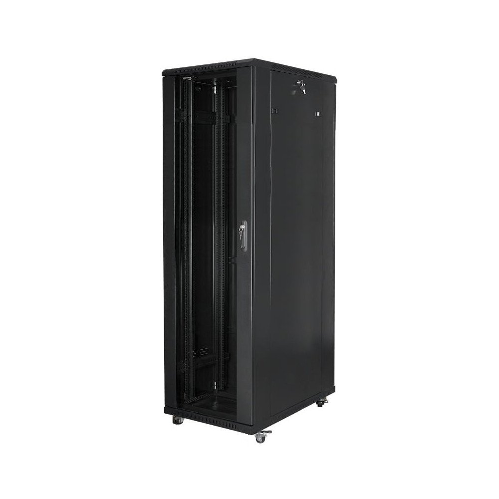Brivi stavoss plauktu skapis R19-42U/1000-SS 19" 42U 1000 Melns