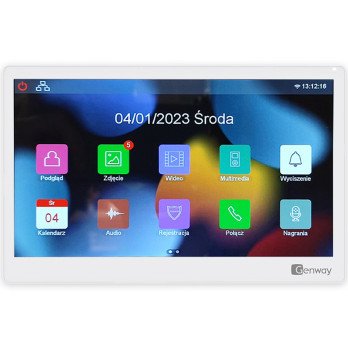 Genway F-V14-2W - Monitor White slim touchscreen video intercom 10" WiFi Tuya Smart