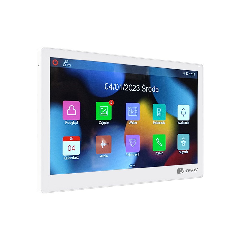 Genway F-V14-2W - monitor Valge ohuke puutetundlik video sisetelefon 10" WiFi Tuya Smart