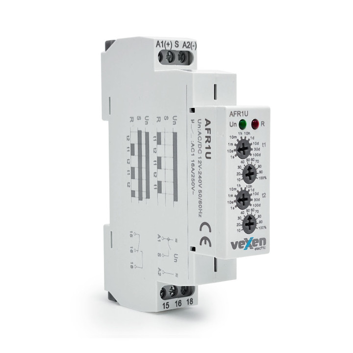 AFR1U Asimetrinis cikleris 1CO 16A AC/DC 12-230V