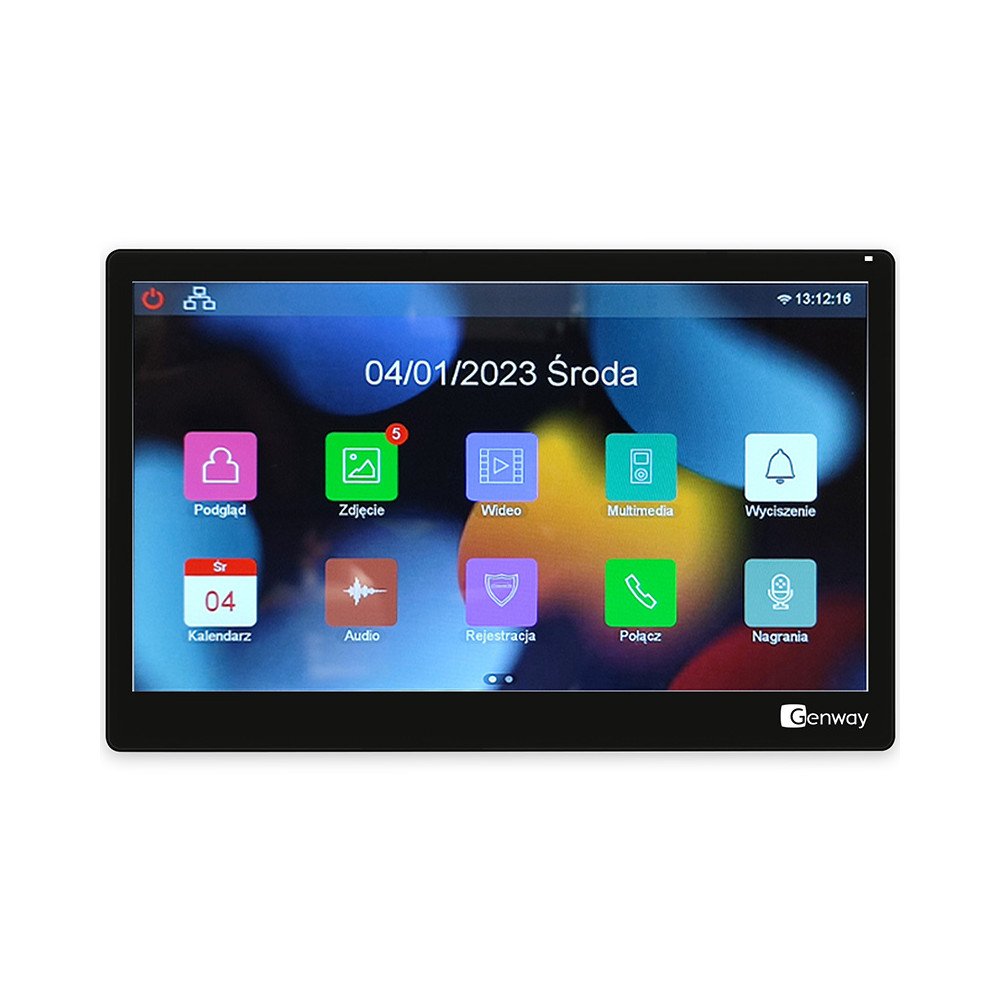 Genway F-V14-2W-BL - Monitor Black slim touchscreen video intercom 10" WiFi Tuya Smart