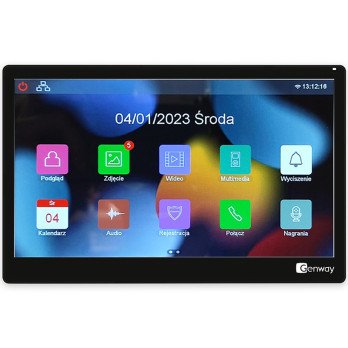 Genway F-V14-2W-BL monitors, melns plans skarienekrana video domofons 10 collu WiFi Tuya Smart