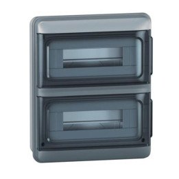 Plexo cabinet 24 modules surface mounting IP65 IK07 with PE+N terminal blocks