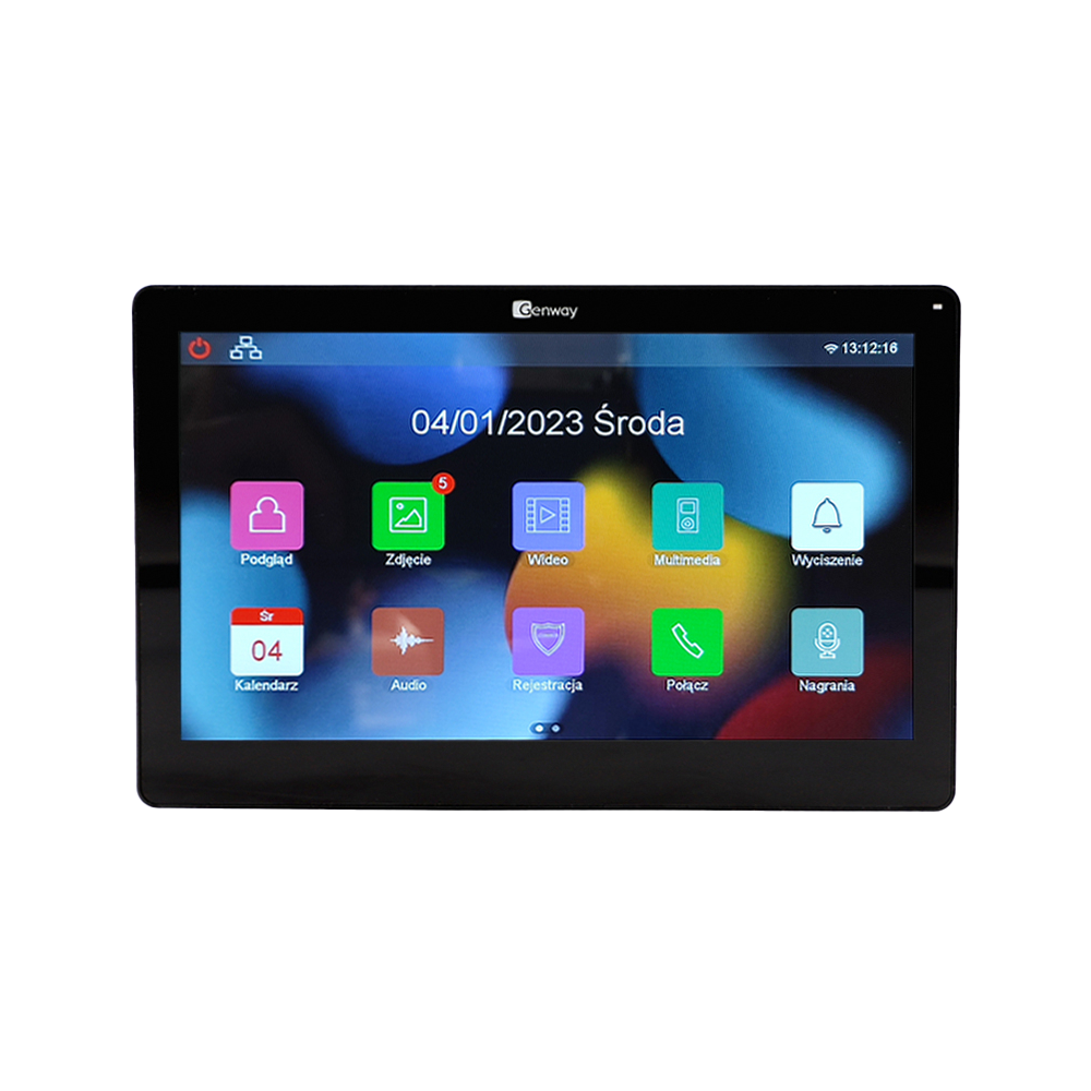 Genway F-S61-V13-2C - Single-family 2-wire video intercom set with two 7" touch monitors WiFi and Tuya