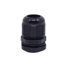 M24 mustast plastikust kaabli tihend, IP68, 10-12mm