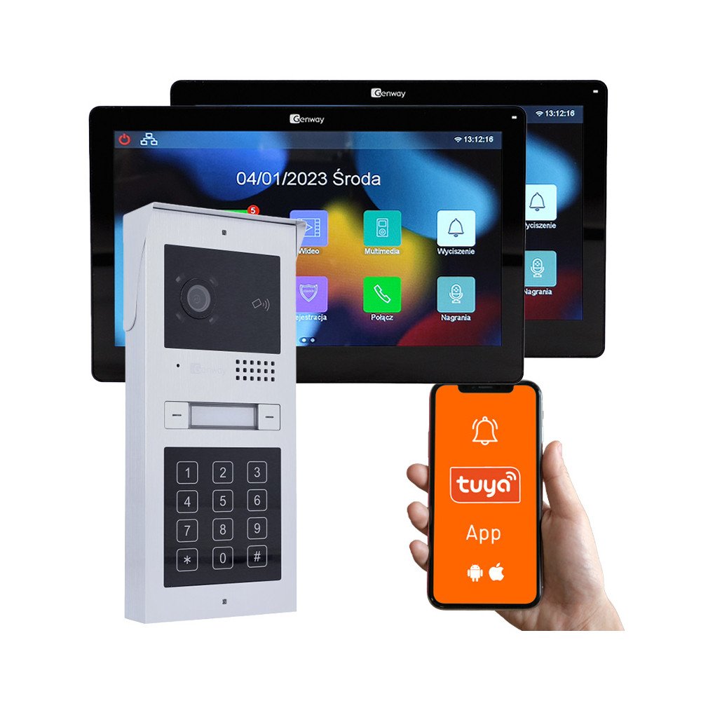 Genway F-C52V13C-2 vienas arba du seimos vaizdo domofonu rinkinys 7 coliu WiFi Tuya