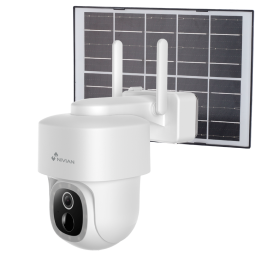 NIVIAN RETAIL NVS-IPC-08S-BATSOLAR-L 3MP PTZ Speed Dome -kamera Wi-Fi-yhteydellä, PoE, IP65, 8m IR, valkoinen valo, microSD jopa