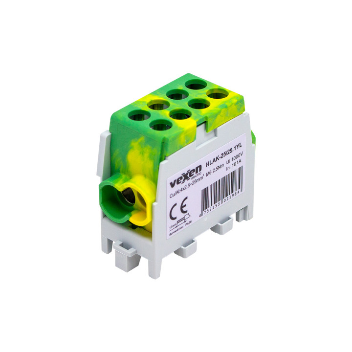 HLAK-liitin Al/CU 2x25-2x25mm - keltainen
