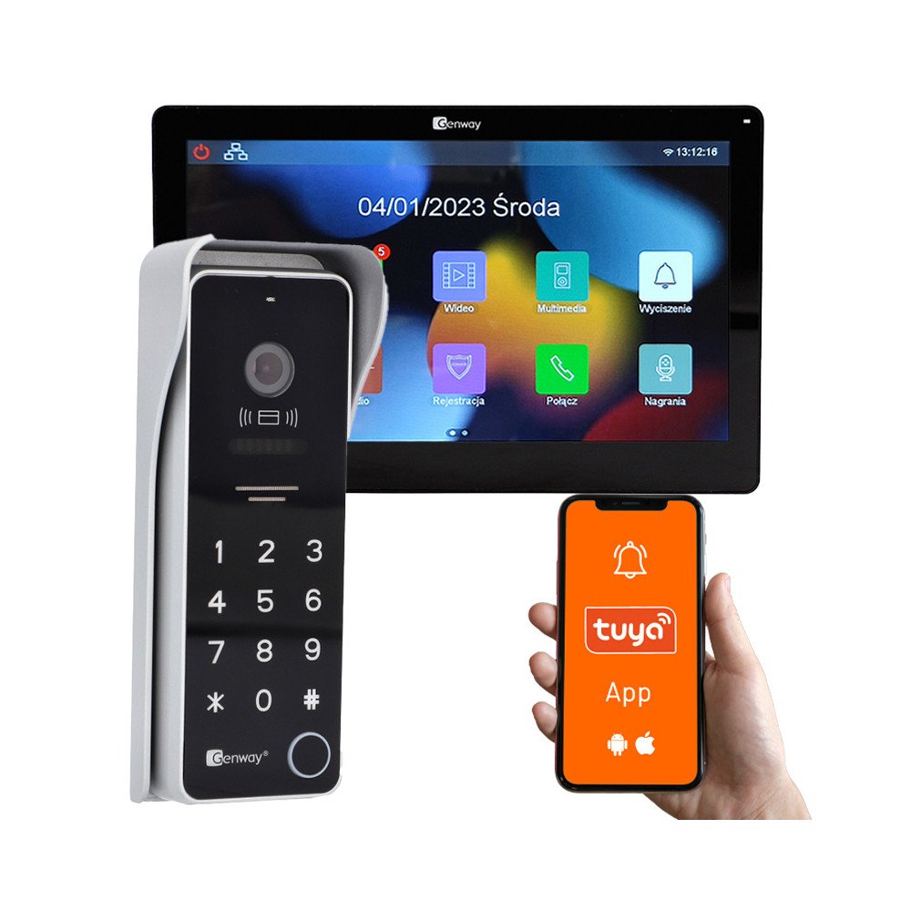 Genway F-S9V13-2W-C Vetofonone Veist komplekt 2 veeni koos 7-tollise WiFi Tuyaga