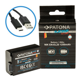Patona PT1398 Replacement Battery for Nikon EN-EL25, 1250mAh Li-Ion with USB-C Charging