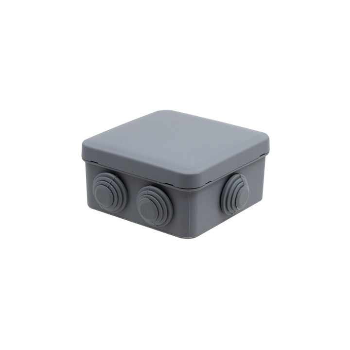 Jungiamoji dėžutė IP55, 85x85x45mm su kabelių įvadais