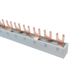MCB šyna 16 mm2, 3 fazės, šakės tipas, 210 mm, 12 modulių