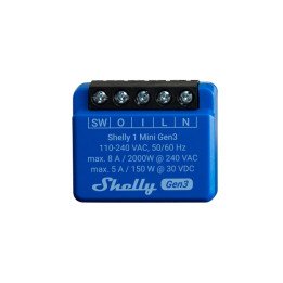Shelly 1 Mini Gen3 8A/240VAC Wi-Fi, Bluetooth smallest switch