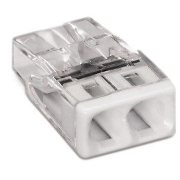 COMPACT splicing connector, for solid conductors, max. 2.5 mm2, 2-conductor, transparent housing, white cover, Surrounding air t