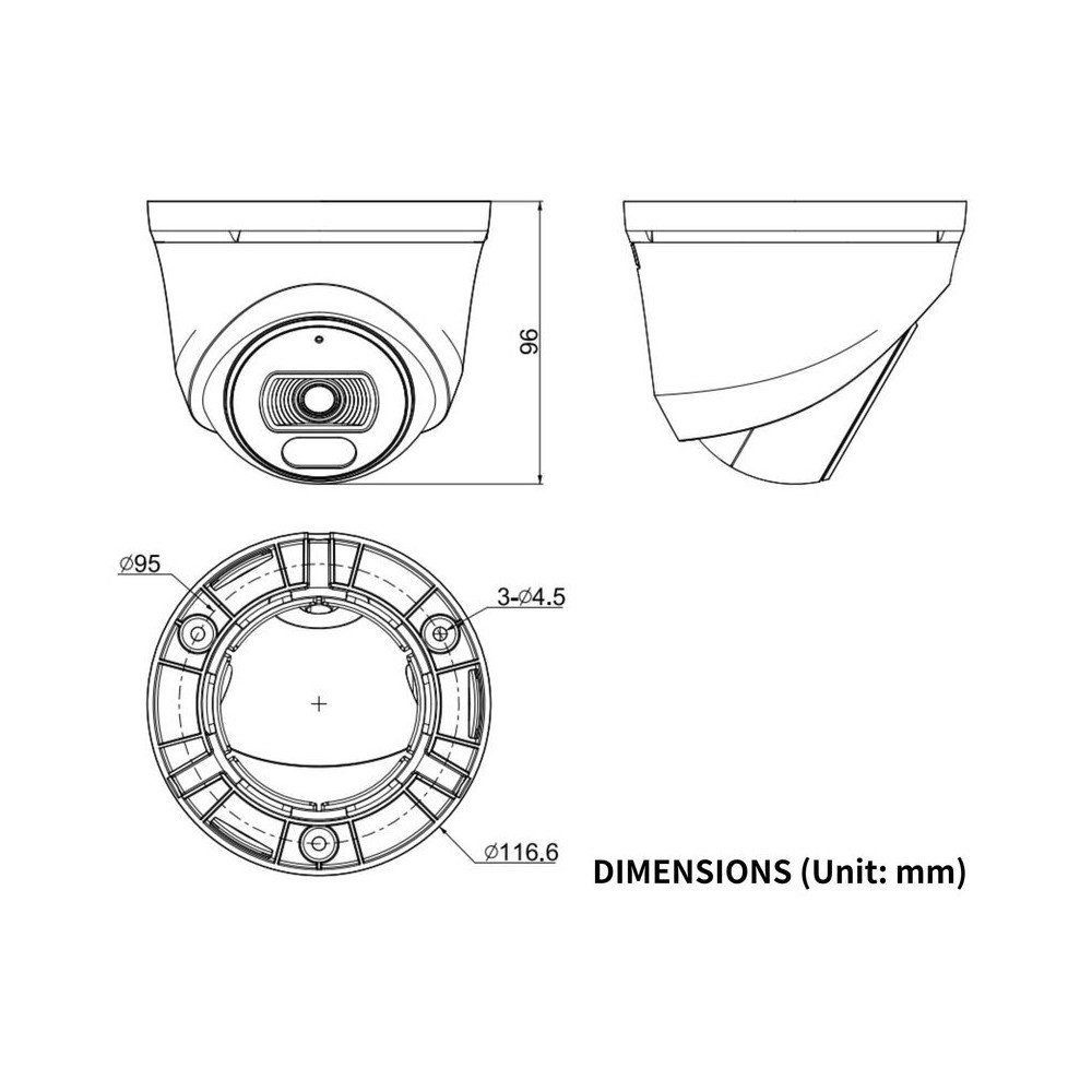 KAMERA IP TC-C36XN 2ENA-28 Spark Series - 6 Mpx 2.8 mm TIANDY