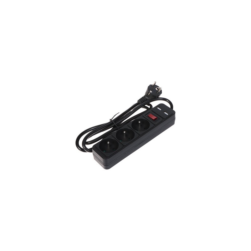 VIRRANJAKOYKSIKKO PR-1.5M-3G-SW/USB/B (3 ULOSULOSSA + 2 USB) 1,3 m