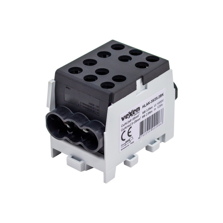 HLAK terminalas Al/CU 2x35-4x25mm - juodas