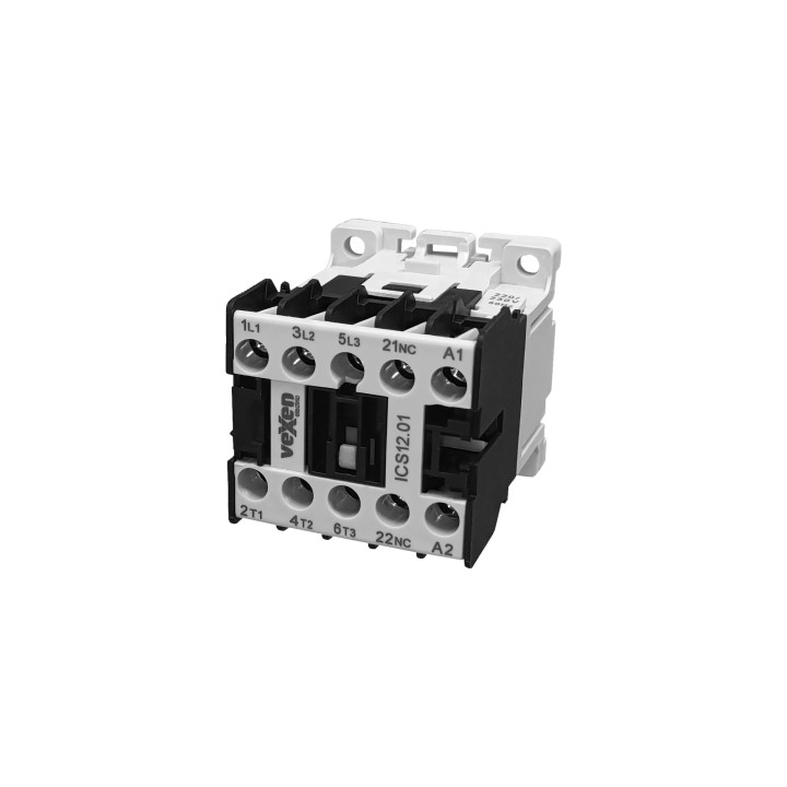 ICS12.01 mini kontaktors 5,5kW, 12A, 3NO+1NC, 230VAC