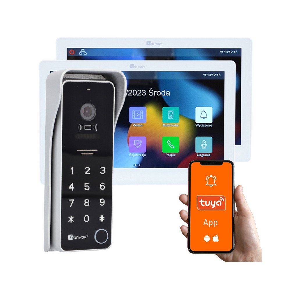 Genway F-S9-V14-2W-2 - Videomofone Voom -sarja 2 suonen 2 suonen 2 nayttoa 10" WiFi Tuya