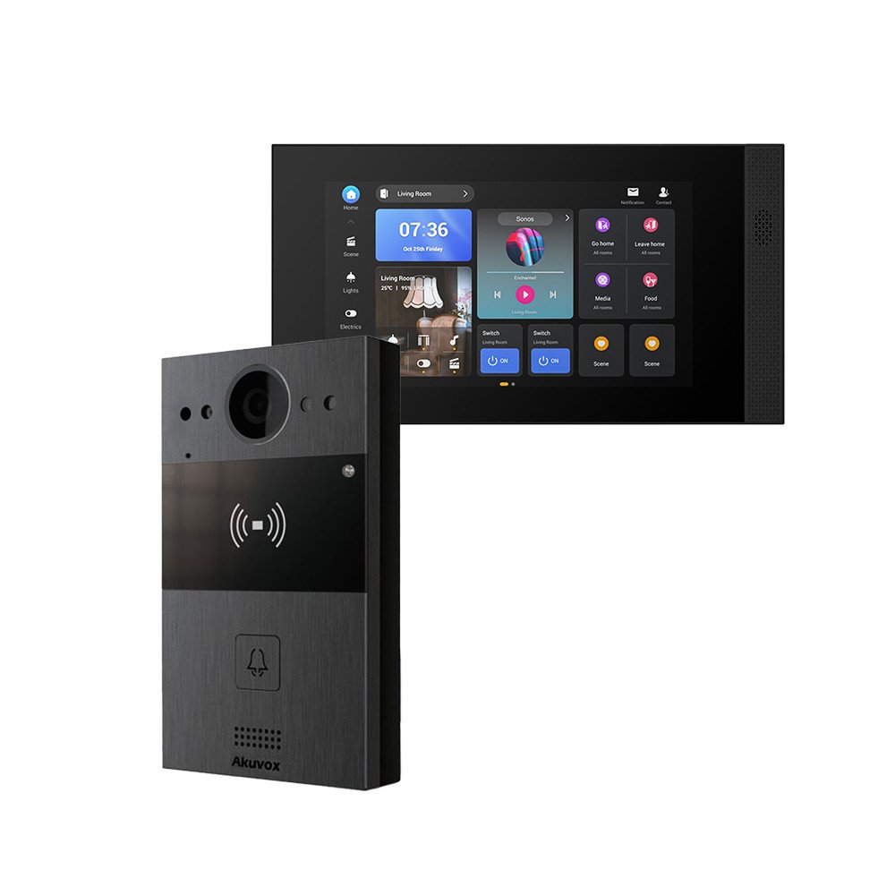 Akuvox R20A Set Outdoor Single-Family Surface-mounted Panel + Touch Monitor Akubela HyPanel Elite POE Linux Panel