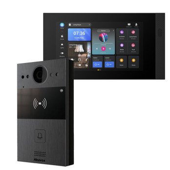 Akuvox R20A komplekt valitingimustes uhepere pinnale paigaldatav paneel + puuteekraan Akubela HyPanel Elite POE Linuxi paneel