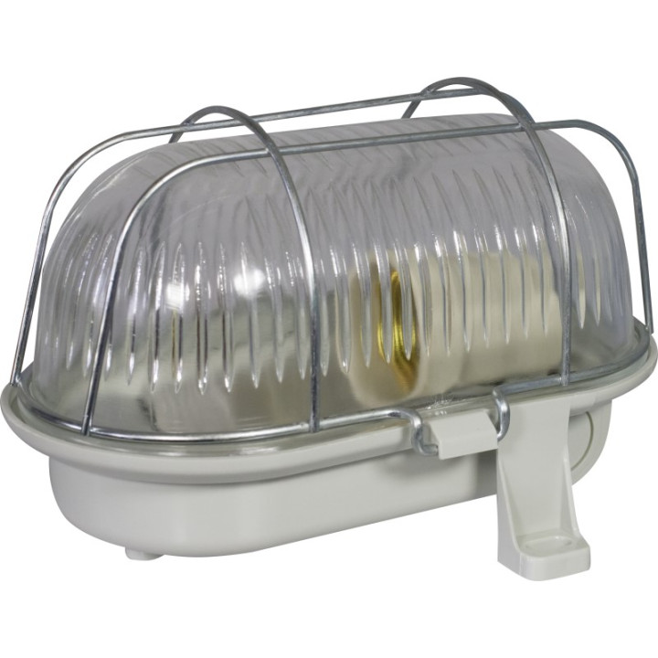 Lempos korpusas su metaliniu tinkleliu 60W, IP 44 pilka