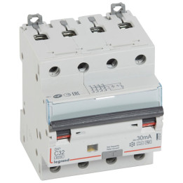 RCBO – DX 6000 – 10 kA – 4P – 400 V – 32 A – 30 mA – Hpi tipas