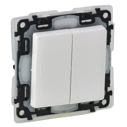 2-gang one-way switch Valena Life - 10 AX - 250 V - IP44 - white