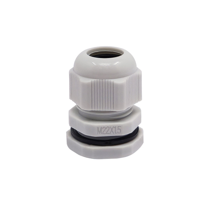 M22 plastikinė kabelio riebokšlė, IP68, 10-14mm