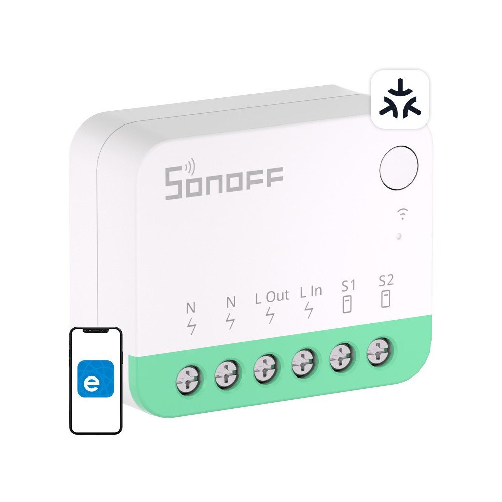 Sonoff MINIR4M Matter smart WiFi mini switch (HomeKit, SmartThings, Home Assistant).