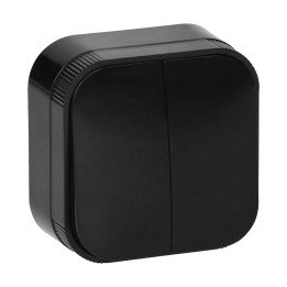 Surface-mounted two-gang switch ToDo IP20, black