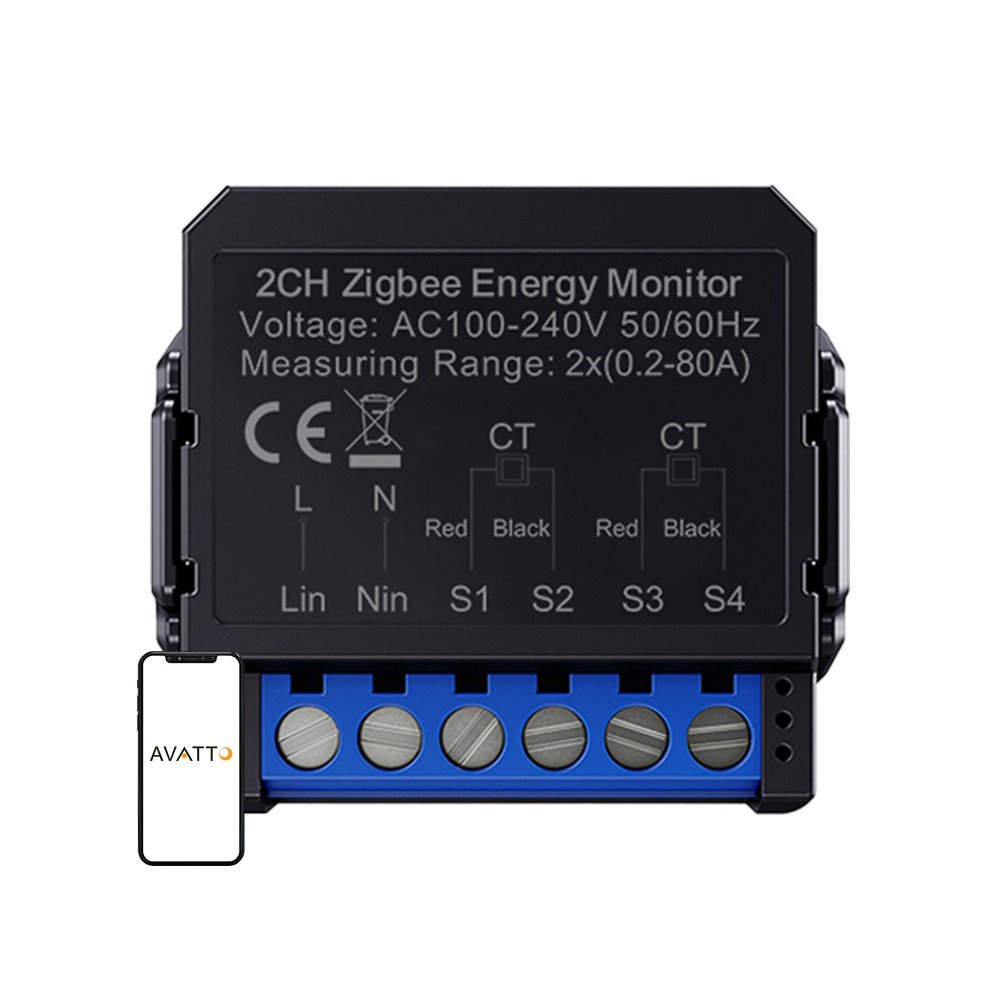 Avatto ZigBee alykas kaksisuuntainen energiamittari ZWPM16-2