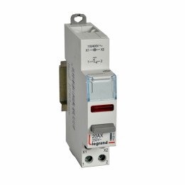 Control switch dual functions - 20 A - 250 V - 1 NC + red indicator