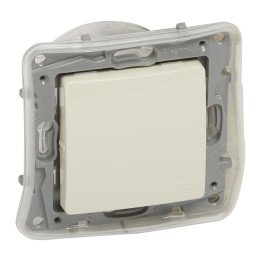 Two-way switch Niloe - 1-gang IP 44 - 10 AX - 250 V -automatic terminals -ivory