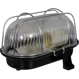 Lamp housing with metal netoval60W, IP 44 black