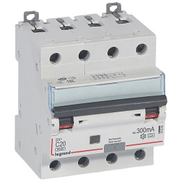 RCBO - DX 6000 -10 kA -4P-400 V -20 A -300 mA -A tipas