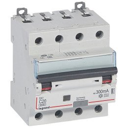 RCBO - DX 6000 -10 kA -4P-400 V -20 A -300 mA -A type