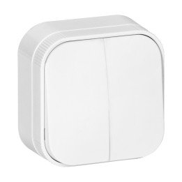 Surface-mounted two-gang switch ToDo IP20, white