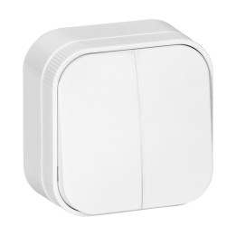 Surface-mounted two-gang switch ToDo IP20, white