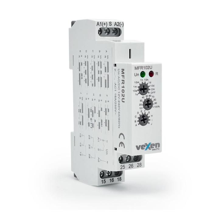 MFR102U Multifunktsionaalne ajarelee 2CO 16A 12-230V AC/DC