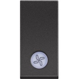 One-way switch 1P 10 AX - 250 Vac - lightable - fan symbol